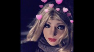 Real Amateur realistic female mask outside compilation