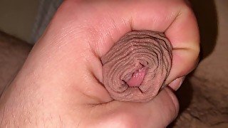 Uncut foreskin massage wet 1person