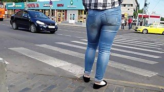 Russian big ass on the street