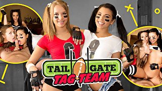 Gina Valentina Kimber Woods Liza Rowe in Tailgate Tag Team - WankzVR