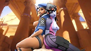 Ana Amari And Widowmaker Butt Rub -Arhoangel