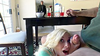 Blonde teen Piper Perri orally pleasures the cock