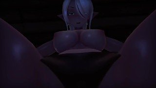 Facesitting and Titty Fucking a Hot Anime Dark Elf