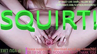 EPIC & NOW - masturbation, SQUIRT & WIDE open HAIRY PUSSY - BEST ESPANOL MODEL OF PORNHUB CON COM