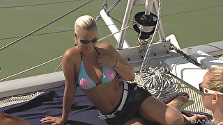 Classy blonde beauty tries dick on a boat