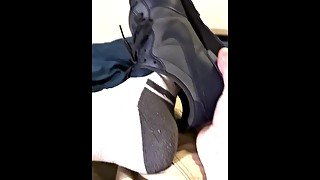 Nike shoe strip and jerk off