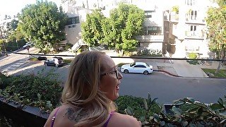 Ginger Banks Public Fuck Balcony in LA