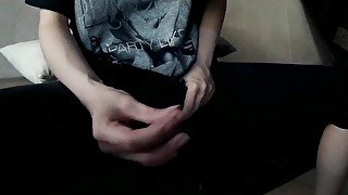 Try not to cum challenge teen humping pillow