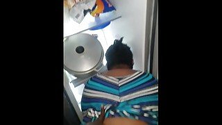 Ebony BBW GF gets fucked in the fridge