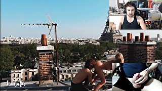 Rooftop Sex While In Paris With Amazing View - Reaction