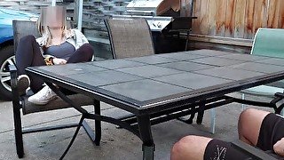 College Student Creampied On The Back Patio. Almost Caught! - Travellerfilms