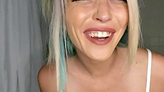 Horny Tiffany Fox plays with herself in bathroom