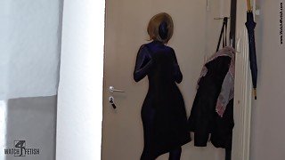 Zentai Dildo Fun In The Shower - Watch4Fetish