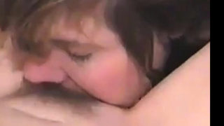 young girl eating her hairy GF to orgasm