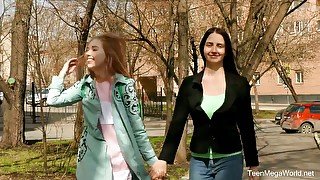 Russian lesbians enjoy toying each others pussies on the first date