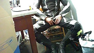 Dainese leather fetish wank