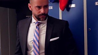 Manager In Suit Fucked In Locker Room