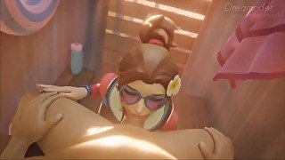 Lifeguard D.Va Sucking Cock