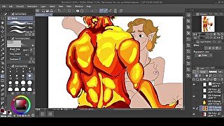 Simon and Cinder rubbing tips (Speedpaint)