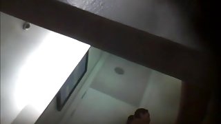 Guy with voyeur cam approached the dressing room spying fem