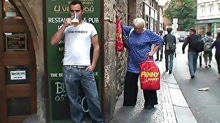 Old granny pleases young dude