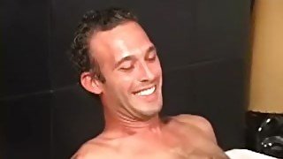 Handsome looking guy gets hardcore tickled and jacked off