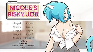 Nicole's Risky Job #1 [la streamer muestra sus tetas y vagina]