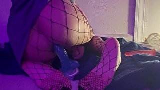 Femboy plays with 8inch dildo