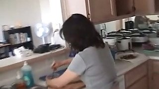 Brunette housewife gets her pussy slammed after 69 oral sex