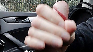 So much cum making my hand drip in the car