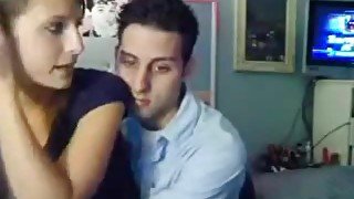 Horny teen couple fucking in their room