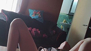 This maid finds her boss's toy and masturbates with it