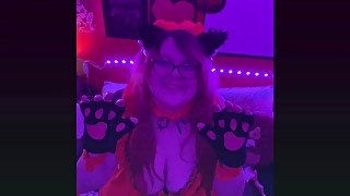 Cute BBW Cat Maid Cums