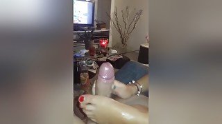 Receiving A Handjob And Footjob While Watching A Tv Dream Of Every Man