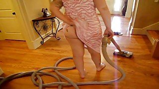 Vacuuming In a dress