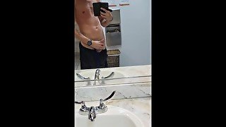 Intro2-Johnholmesjunior in real risky public shower and solo show in busy vancouver mens room