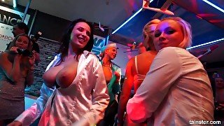 Busty MILFs have fun in the club