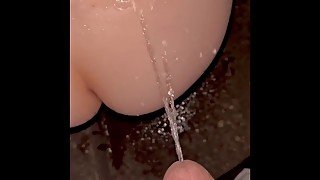 JadeThaFreak Enjoys Being Pissed On Her Phat Ass By Big Black Cock.