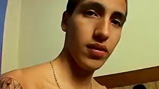 Hot skinny latin twink Paolo jacking off and cumming hard