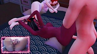 A PERVERTED SUCCUBUS SEDUCED A TEENAGER FOR PERVERTED HARD SEX NEXT TO HER STEPSISTER (SIMS 4)