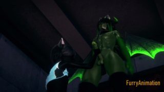 Furry Yaoi 3D - Black Cat Blowjob to Dragon