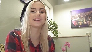 Hot Blonde teen 18+ Aria Banks Takes Big Dick Pounding