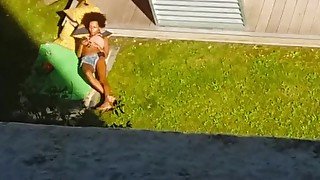 HOT GIRL NEXT BLOCK IN TINY SHORT SHORT TEASING AROUND