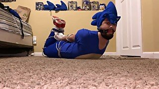 Sonic Cosplayer in Bondage