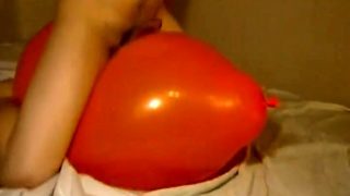 Big inflatable orange balloon humping cum