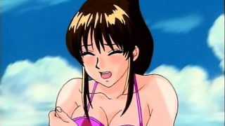 Bigboobs hentai gets massage in the beach