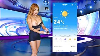 the new weather girl has wardrobe problems - session 1