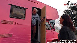 German brunette bitch fuck in car hooker