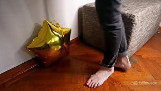 Feet And A Gold Star Balloon Preview