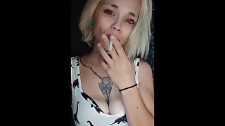 Blonde Smoking